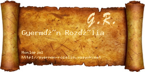 Gyermán Rozália névjegykártya